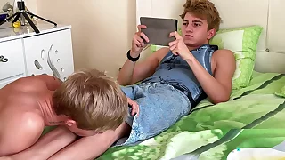 No50 Part 1 Cute Guy Sucks Step Brother's Big Cock